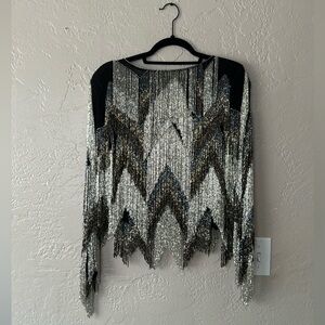 Abstract Design Tassel Beaded Jacket